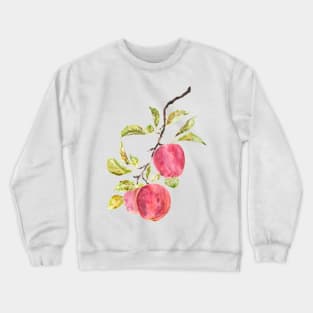 red apple watercolor painting Crewneck Sweatshirt